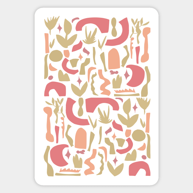 Vintage Aesthetic Minimalist Danish Pastel Abstract Design Sticker by shopY2K